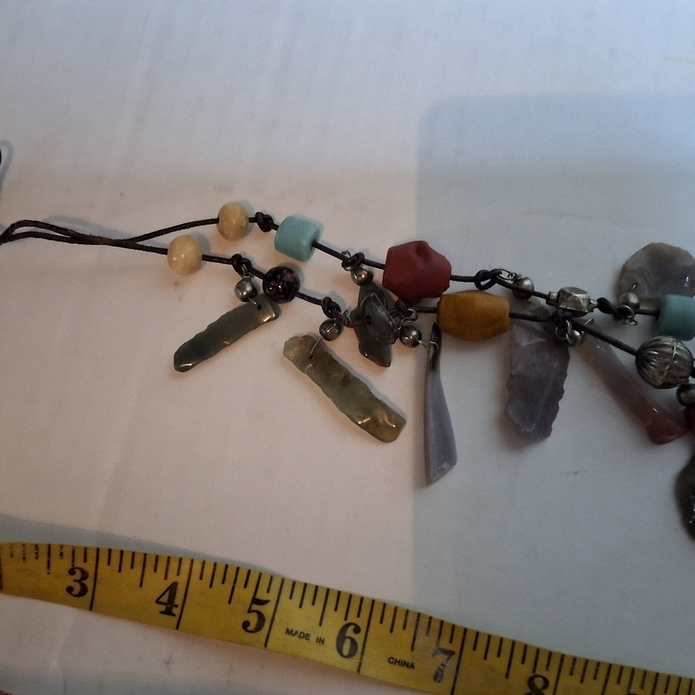 Artisan Handcrafted Double Strand Festival Necklace In Agate And Jaspers - Picture 13 of 13